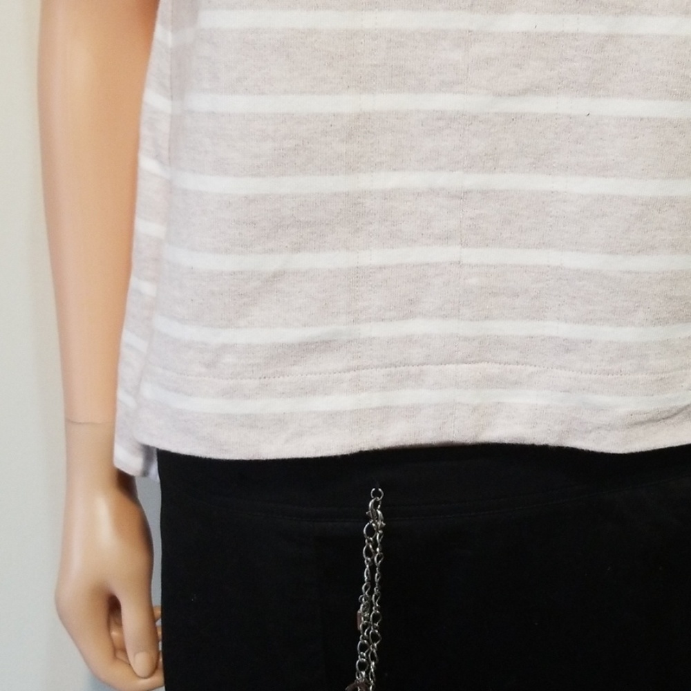 Madewell Cotton Stripe Asymmetrical Tank sz M NWT - Picture 3 of 8